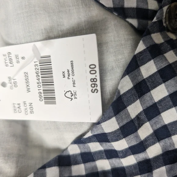 J. Crew Navy and White Gingham Midi Dress - Picture 9 of 14